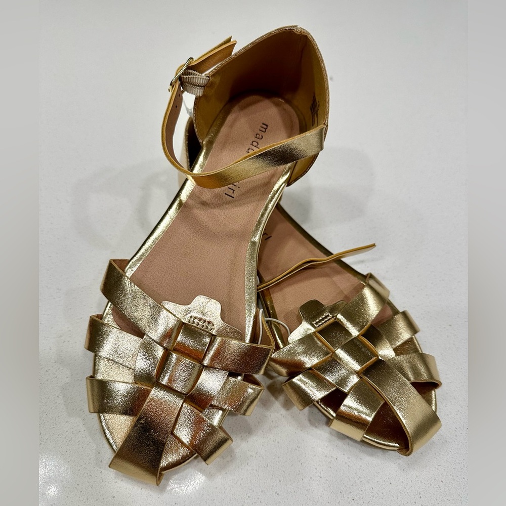 Madden Girl Gold Woven Flat Sandals